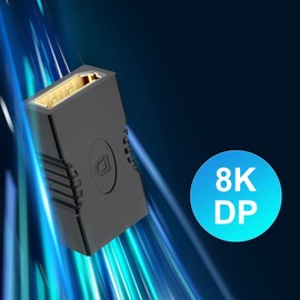 J&D 2 Pack DisplayPort Adapter Coupler, Gold Plated 4K DP Female to DP Female Coupler DisplayPort Extender, Supports 3D 4K Ethernet