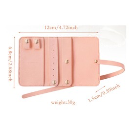 KyeeaDIY Jewelry Organizer, Jewelry Travel Case Small Travel Jewellry Box Mini Roll Foldable Jewelry Holder Storage Organizer for Rings Earrings Necklaces Women Teen Girls (Pink)