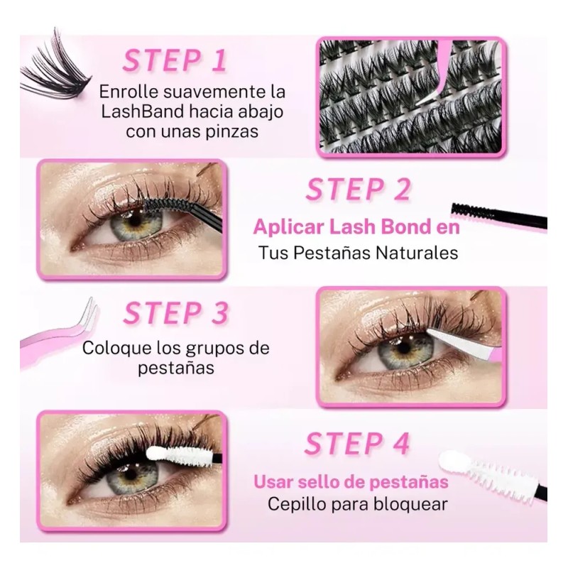 642 Kit Pestañas Maquillaje Diy Extension Mixto 30d 40d 50d