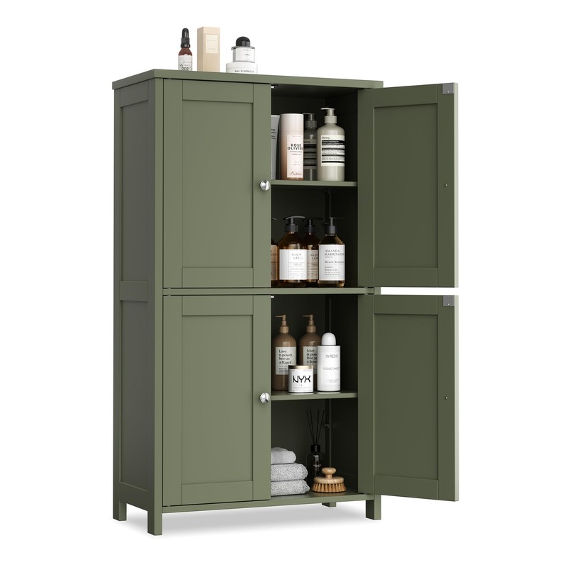 Vongrasig 42.6" Bathroom Storage Cabinet, Modern Floor Cabinet with Doors