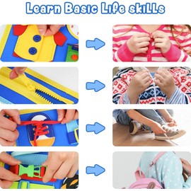 STEVE and MAGGIE Montessori Busy Board & Book - Newly Upgraded Sensory Travel Toy for Toddlers | Educational Activities to Learn Fine Motor Skills | Unisex Birthday Gift