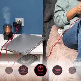 LinkOn Ganius 140W PD3.1 Wall Charger GaN Tech With 140W/100W USB-C and 20W QC3.0 USB-A 3-Port Compatible with MacBook Pro 2021 International Plugs