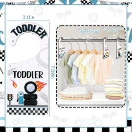 CORNER LACE Baby Closet Dividers 8PCS, Racing/Race Car Theme Wooden Double-Sided Clothes Size Hanger Organizer from Newborn to Toddler for Nursery Decor Baby Shower Birthday Gift