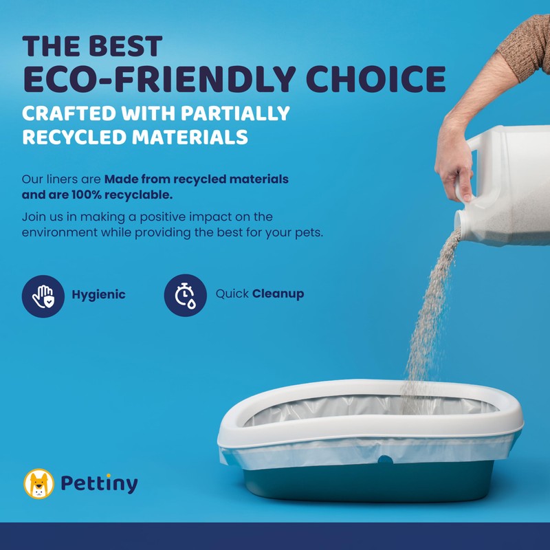 Pettiny 20 Cat Litter Box Liners with Drawstrings - Scratch