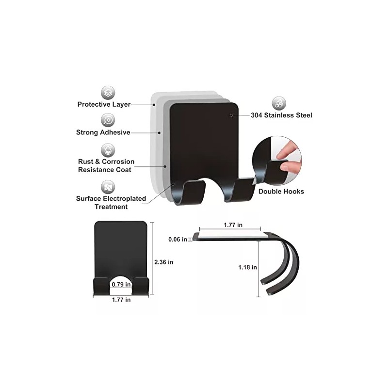 Vis'v Ganchos Adhesivos Para Maquinillas De Afeitar Vis'v, Soporte