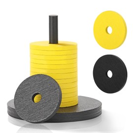 jiawaggag Shock Cutlery Wooden Shock Set with 14 Discs and Stand Shock Cutlery for Jule Meiern Maxen Mortars Yellow and Black 10 x 10 cm