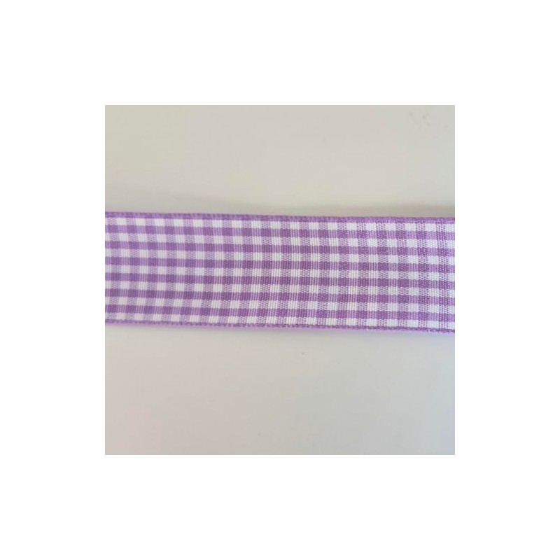 Micomon Purple and White Woven Edge Plaid Ribbon 100% Polyester