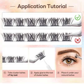Lash Clusters Individual Cluster Lashes DIY Lash Extension Eyelash Clusters Volume Wispy Lashes Super Thin Band Reusable Soft & Comfortable (T02-Kit, 108PCS-10-16MIX-Kit)