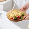 cluzelar Bamboo Plates 7.5Inch Round Bamboo Plate Reusable Dinner Plate
