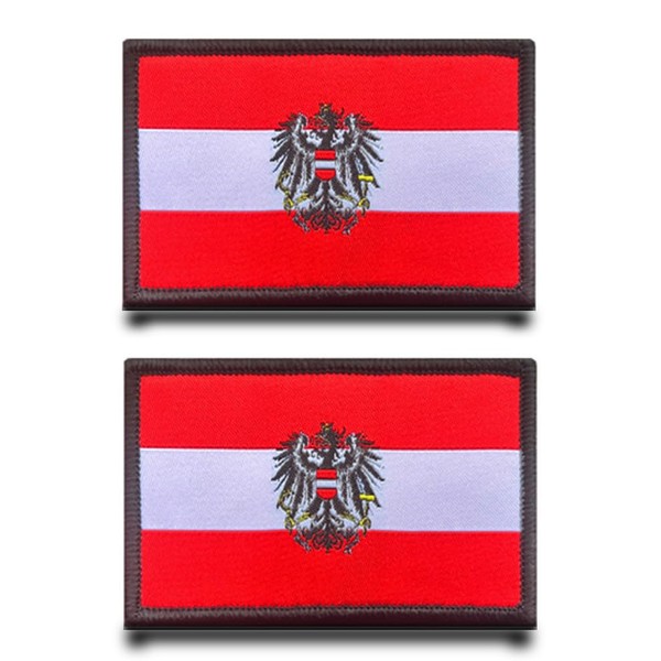 Pack of 2 Austrian Eagle Flag Patch Embroidery Tactical Military