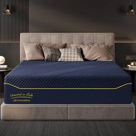 Schow Life 12 Inch Gel-Infused Memory Foam Mattress Twin Size,Medium Soft with Removable Washble Cover Cooling Gel Bed in a Box,CertiPUR-US Certified,38"X75"X12" Navy Blue