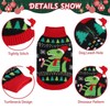 BINGPET Knit Puppy Dog Sweater,Dinosaur Pattern Holiday Turtleneck Sweaters for