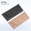 HARFINGTON 2pcs Eyeglass Case 6.5" x 2.6" PU Leather Glasses