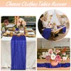 FANPROMS Gauze Cheesecloth Fabric Blue Rustic Table Runner 10FT Boho