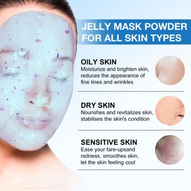 Angeland Jelly Mask for Facials Professional, Hydrating & Moisturizing Peel-Off Natural Gel Face Mask SkinCare, Professional Spa Use Jelly Face Masks, Deep Hydration & Glow 23 Fl Oz (6 Pack)