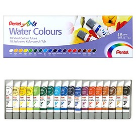 Pentel Arts Acuarelas, Colores Vívidos, Estuche con 18 Piezas, WFRS-18
