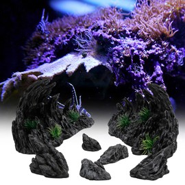 LIDSCURA “Soul Valley” Aquarium Ornaments 2～5 Gallon Aquarium Decoration Model Kits, Include 7 pcs Resin Imitation Stone