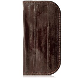 Brown Genuine Pacific Eel Skin Soft Glasses Case