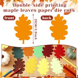 Moinchore 720 Pcs Maple Leaf Cutouts Paper 3.9 Inch Autumn Color Fall Cutouts for Bulletin Board Leaves Die Cuts Paper for Thanksgiving DIY Craft Projects Class Decor Classroom