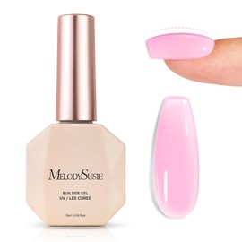 MelodySusie MelodySusie Builder Nail Base Gel Milky Pink Builder Gel for Nails Thickening, Soak Off UV Gel,Extension Gel Rhinestone Nail Glue Gel in a Bottle for Nail Art Design Gift for Women-015