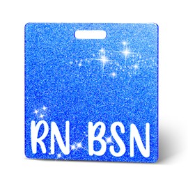 Blue RN BSN Badge Card Glitter Nurse Badge Buddy Nurse Badge Holder ID Name Identification Badge Accessories for Women Coworkers Resident Nurses Aesthetic