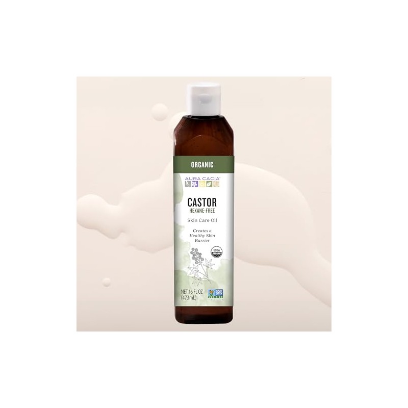 Aceite de ricino orgánico de Aura Cacia para el cuidado