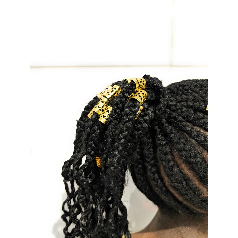 Long Gold Braiding Hair Cuff Clip Buckle Adjustable Dreadlock Braids