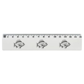 'fish' 15cm (6 Inch) White Plastic Ruler (RL00076051)