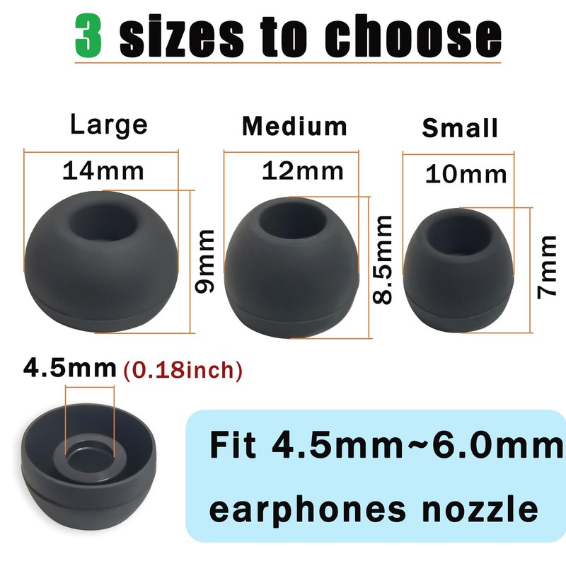 Luckvan Silicone Earbuds Tips Replacement for True Wireless Earbuds Universal