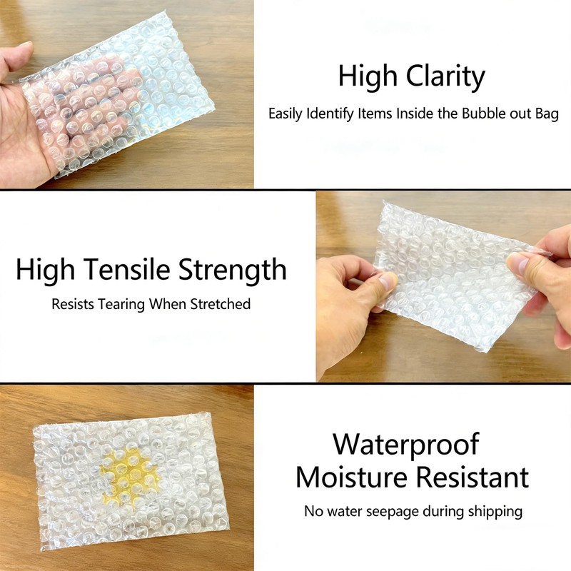 4"x6"Clear Bubble Out Bags,50 Pack Bubble Pouches Wrap Bag,Thickened Shockproof