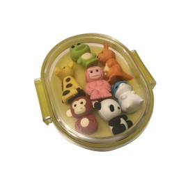 Iwako Japanese Box Set, Animals and Sea Life Erasers, Yellow