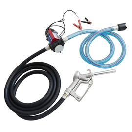 MENAITEK Diesel Transfer Pump Kit,12 GPM DC 12V Portable Self-Priming Fuel Transfer Pump Kit with Manual Nozzle,Inlet Outlet Hose,Filter Used for Diesel, Kerosene,Light Oil,NPT Threads Fitting