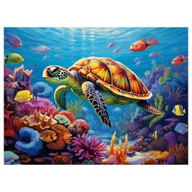 Diamond Art Kits for Adults - Sea Turtles Diamond Painting Kits Art for Adults,Diamond Art,Gem Art Kits for Home Wall Decor 12x16inch