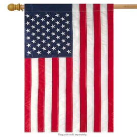 Briarwood Lane American Flag Applique & Embroidered House Flag Stars & Stripes USA 28" x 50"