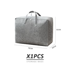 USHXVG 1 Piece Gray Storage Bag, Large Capacity Storage Bag, Foldable Storage Bag, Handbag Luggage Bag for Storing Clothes and Quilts