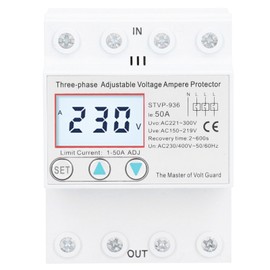 Adjustable Voltage Protector 3Phase LCD Multifunctional SelfResetting STVP936 230v 400V AC(50A )