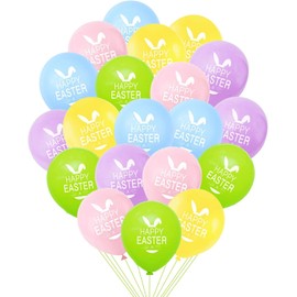 Happy Easter Balloons - 20Pcs Happy Easter Decorations Balloons, 5 Colors Latex Balloons Suitable for Kids Easter Theme Party Decorations