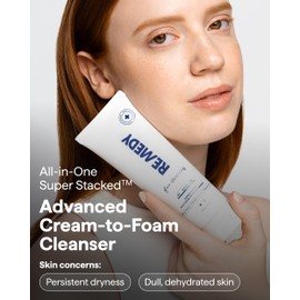 Remedy for Rich Cream Cleansing | Cream-to-Foam Face Wash with Ceramides, Glycerin and Panthenol | Hydrating Cleanser for Normal to Dry Skin | By Dermatologist Dr. Shah, 5 fl. Oz