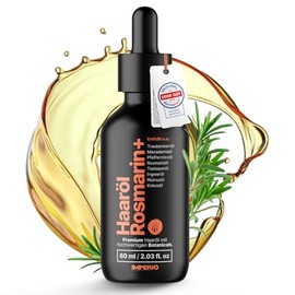 IMPERIO Rosemary + Hair Oil Against Hair Loss - 60 ml - Premium Rosemary Oil Hair & Other High-Quality Oils to Stimulate Hair Growth for Scalp & Beard - 100% Natural Hair Care - No Additives