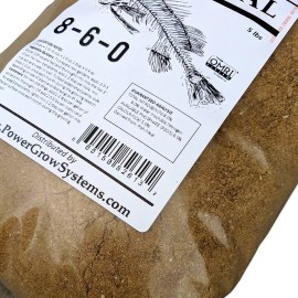 PowerGrow Systems FISH Meal  Organic Fish Fertilizer 8-6-0 in Bulk -  5 Pounds