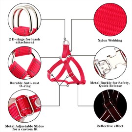 Plutus Pet Step in Dog Harness, Reflective, Adjustable, and Secure with Metal Buckles, Quick Fit Dog Harness for Puppy, Small, Medium and Large Dogs, Red, XS