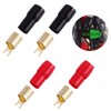 2 Pairs Copper Gold Plated 0 Gauge Spade Terminal Crimp