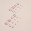 24 Pieces Push On Toe Nails with Jelly Glue, French