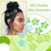 NAISKA Green Star Hair Accessories - Non-Slip Snap Barrettes and