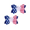 3.15"4th of July Patriotic Hair Bows Alligator Clip For Girls Sparkly Glitter Red White Blue Sequin Cheer Barrettes Hairpins Accessories(F199) (White)