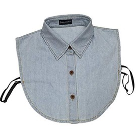 Unisex Stylish Solid Color Detachable Half Shirt Blouse Fake Collar Denim Cotton Faux Collar Collar Medium