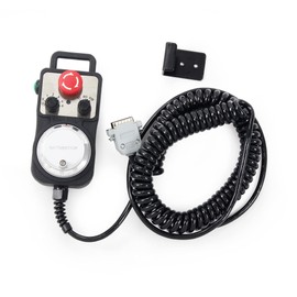 CNCTOPBAOS CNC 5 Axis MPG Pendant Handwheel,with 15-Pin Connector Emergency Stop,5V 100PPR Hanging Manual Pulse Generator Plug and Play for DDCSV4.1,DDCS EXPERT,DDCS-Expert,CNC Router Machine