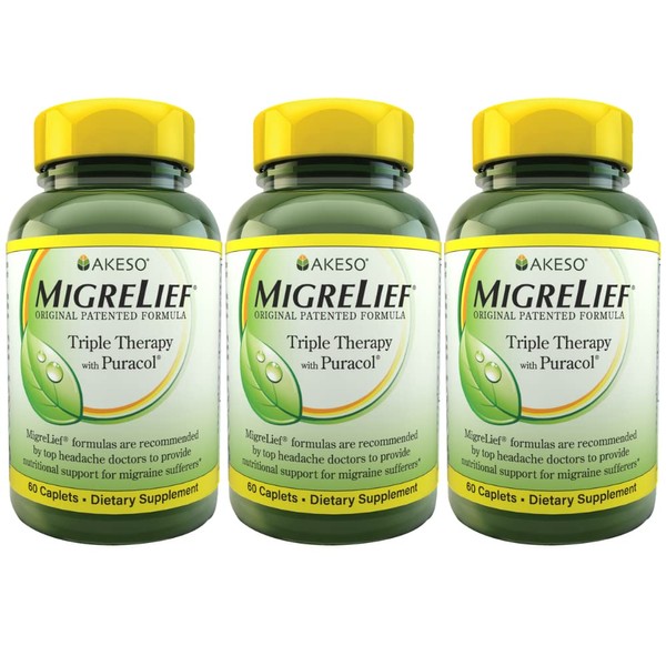 MigreLief Original Formula Triple Therapy with Puracol, 60 Count (Pack