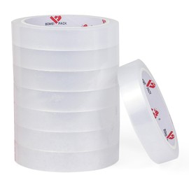 BOMEI PACK - Recambios de cinta transparente, 3/4 pulgadas x 164 pies, cinta de regalo transparente, cinta de rollo grande de 3 pulgadas, 6 rollos para dispensador de computadora para el hogar, la