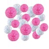 EinsSein Pom Poms Pack of 20 Wedding Decoration White Pink